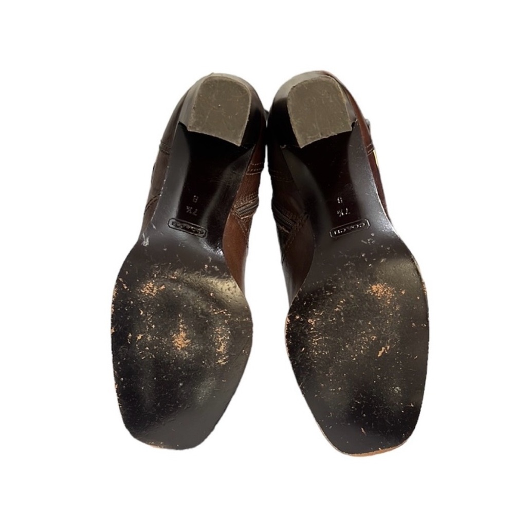 Coach Embossed Leather Boots Brown 7.5 - Picture 8 of 10